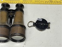 Vintage Binoculars & Engineers Compass