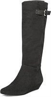 Women's Intyce Riding Boot Dark Grey Suede,7 M US