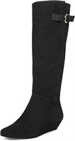 Women's Intyce Riding Boot,Black Suede,8 M