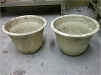 two large 12" tall planters