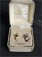 18k gold over sterling silver Diamond & Sapphire