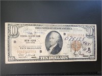 1929 $10 brown certificate Federal Reserve Note
