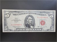 1963 $5 certificate bank note Bill