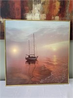 Framed Boating Sunset Photograph