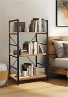 3 Tier Wood Book Shelf with Metal Frame