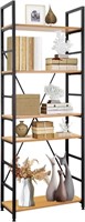 5 Tier Adjustable Tall Bookshelf, 61.5"