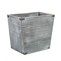 Grey Farmhouse Style Torched Wood Trash Can