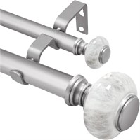 84 to 120 inch Silver - Double Curtain Rod