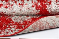 Abstract Runner Rug 31IN X 3FT - RED/GRAY