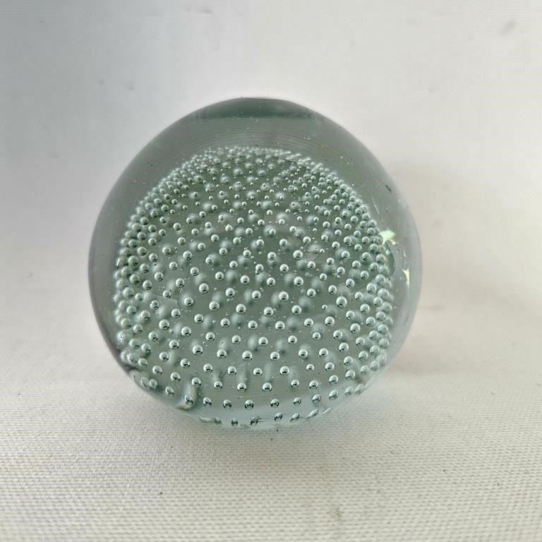 Glass Paperweight - Captured Bubble Pattern