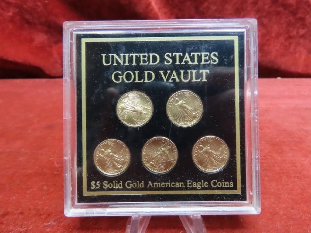 (5)$5 Solid Gold American Eagle US Coins