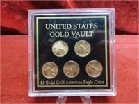 (5)$5 Solid Gold American Eagle US Coins