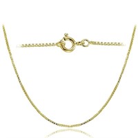 14k Gold Pl Sterling Italian Box Chain Necklace