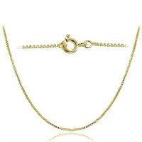 14K Gold Pl Sterling Box Chain Necklace