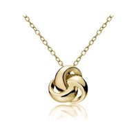 14K Gold Pl Sterling Love Knot Necklace