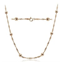 Italy 14K Rose Gold Pl Sterling Chain Necklace