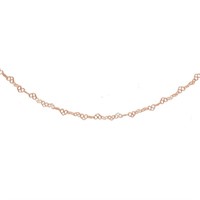 14K Rose Gold Pl Sterling Hearts Chain Necklace