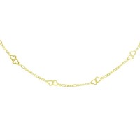 14K Gold Pl Steling Figaro Link Chain Necklace