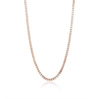 14K Rose Gold Pl Box Chain Dainty Necklace