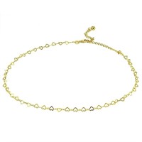 Italy 14K Gold Pl Sterling Chain Choker Necklace