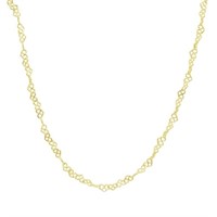 14K Gold Pl Sterling Hearts Link Chain Necklace