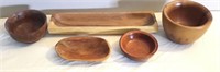 Solid Wood Carved Bowl Assortment