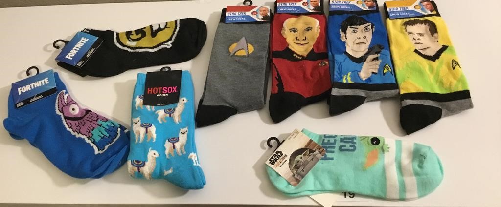 New Graphic Star Trek & Fortnite Socks