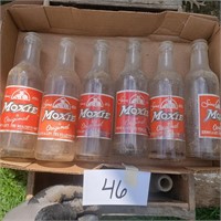 6 Moxie Soda Bottles- Good Logos