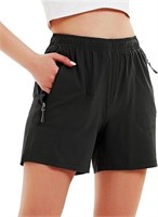 Nomolen Women's 5" Hiking Cargo Shorts Quick Dry L