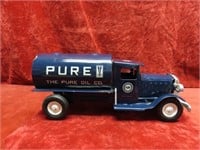 Vintage Metalcraft Yale Pure oil tanker truck toy.
