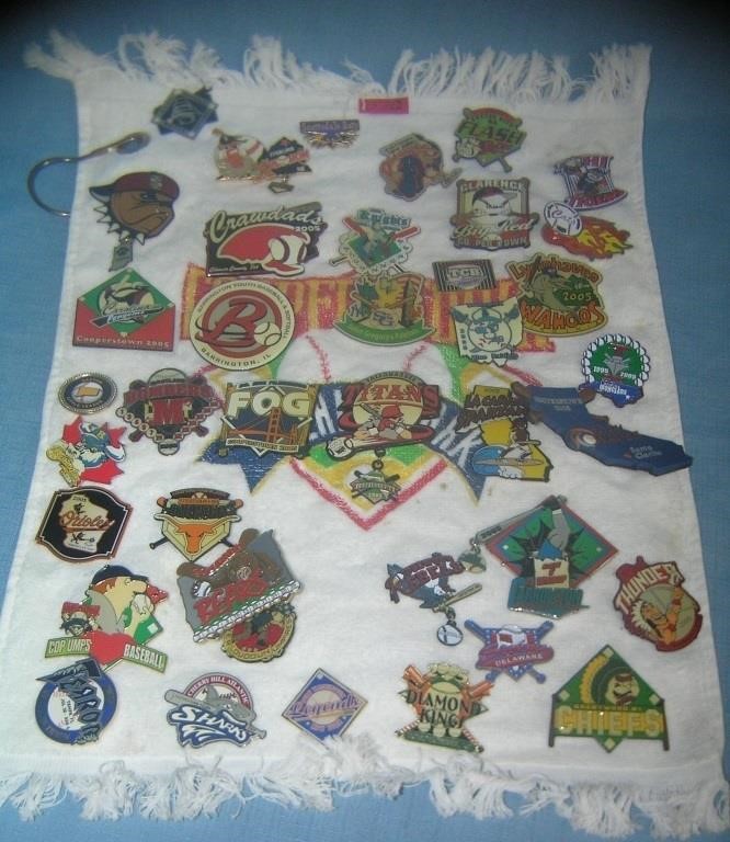 Large collection of baseball sports pins