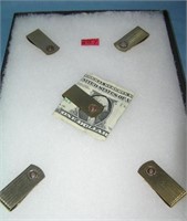 Group of gold plated American Legion money clips