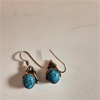 turquoise earrings in sterling