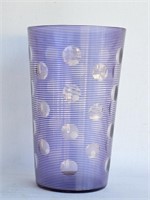 Blown Glass Vase -Spiral Wound w/Cut Lenses