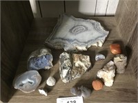Geode Slice & Other Precius Stones Desert Rose Etc