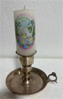Vintage silver candle holder w/ candle
