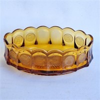 Classic Amber Console Bowl -Coin Design