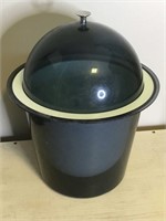 Mid Century Atomic Smoked Lucite Ice Bucket W/Lid