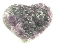 Polished Amethyst Crystal Heart Shaped Specimen