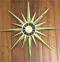 Mid Century Atomic Welby Brass Starburst Clock