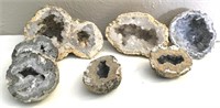 Collection Of Split Geode Rock Specimens