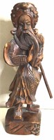 Vtg  Carved Rosewood Chinese Craftsman Warrior