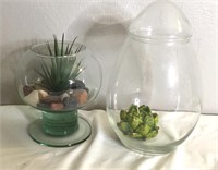 Glass Stone Garden And Glass Terrarium Vase