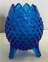 Vintage Fenton Hobnail Cobalt Blue 3 Leg Vase