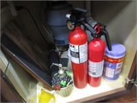 fire ext.,wipes & soap dispenser