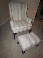 2 matching wingback chairs & ottomans