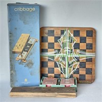 Chess/Checkers Board & Cribbage Sets