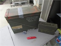 large & small ammo boxes & box cutter