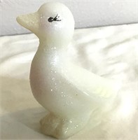 Fenton Handpainted Opalescent Signed Glass Duck