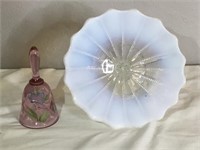 Vintage Fenton Glass Bell & Northwood Compote Dish